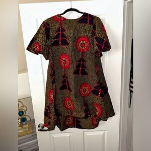 Grass Fields African Print High Low Dress.